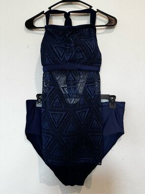 Woman’s Navy Crochet 2 Piece Swimsuit - XXL Bikini